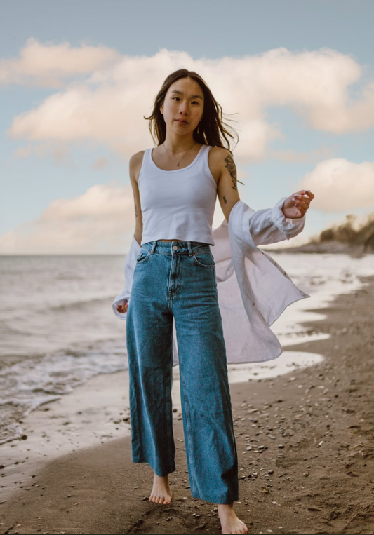 Women's High-Waist Straight Leg Denim Jeans
